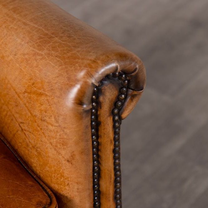 Lansdowne Vintage Style Tan Leather Armchair