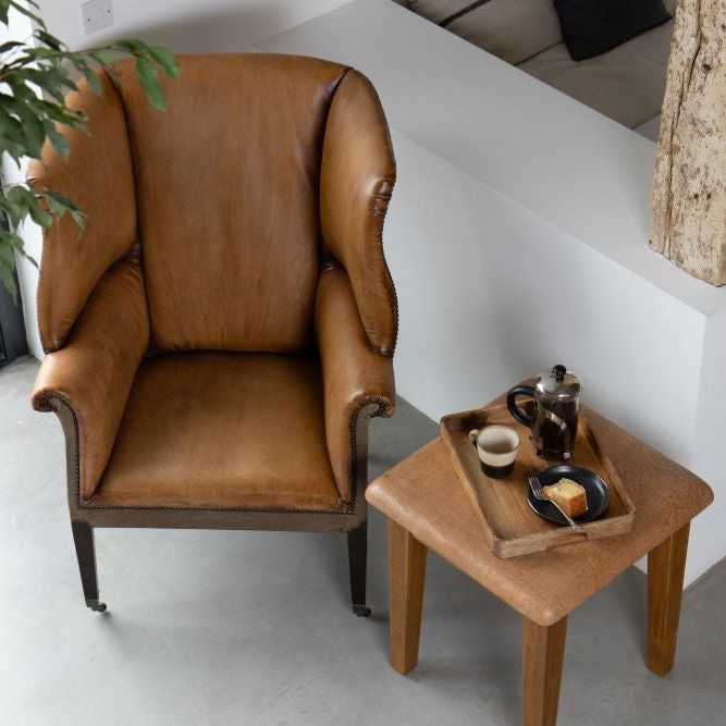 Fairmont Leather Wingback Chair - Tan