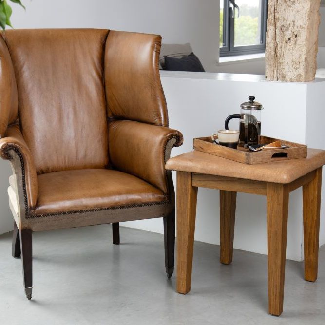 Fairmont Leather Wingback Chair - Tan