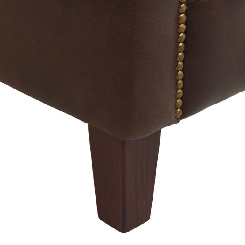 Leather Sofa King Three Seater Dark Brown Leather Modern Chesterfield Sofa