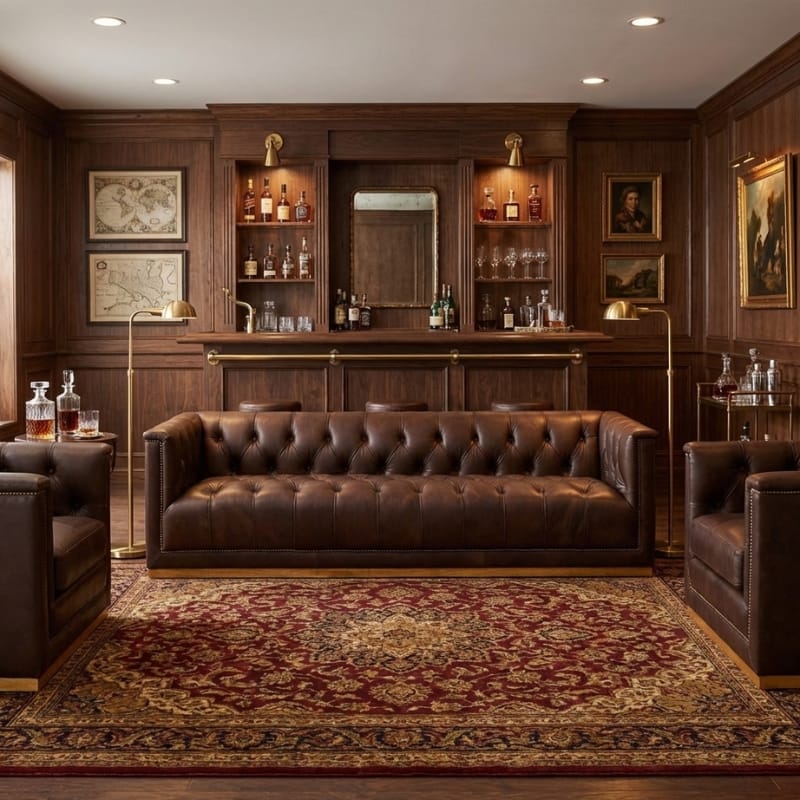 Leather Sofa King Three Seater Modern Chesterfield Dark Brown Leather Sofa