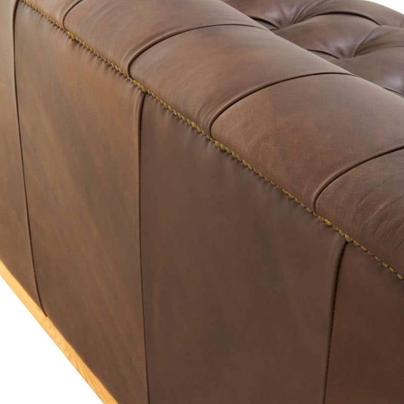 Leather Sofa King Three Seater Modern Chesterfield Dark Brown Leather Sofa