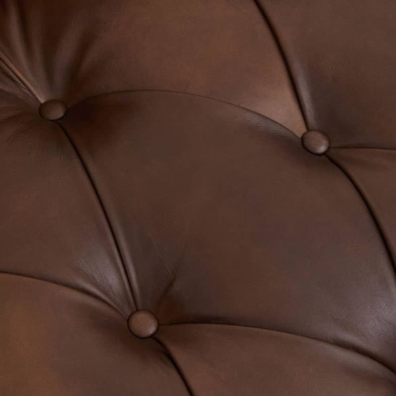 Leather Sofa King Three Seater Modern Chesterfield Dark Brown Leather Sofa