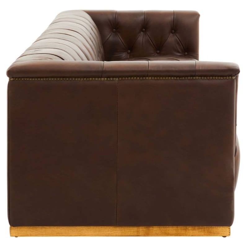 Leather Sofa King Three Seater Modern Chesterfield Dark Brown Leather Sofa