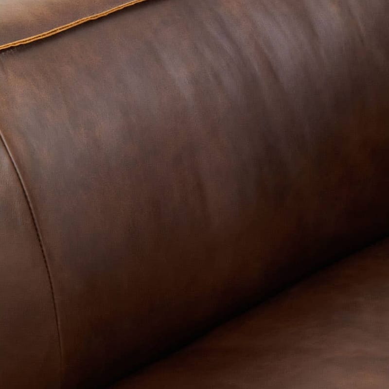 Leather Sofa King Two Seater Antique Brown Leather Sofa