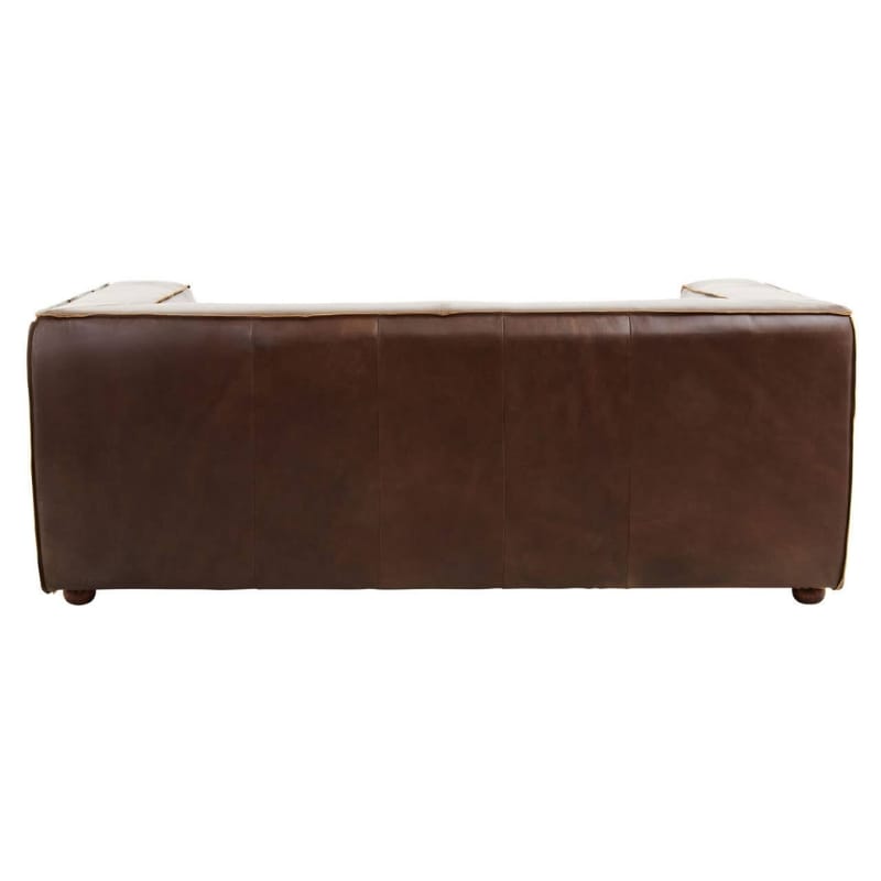 Leather Sofa King Two Seater Antique Brown Leather Sofa