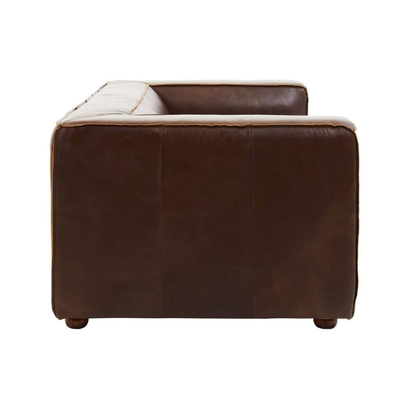Leather Sofa King Two Seater Antique Brown Leather Sofa