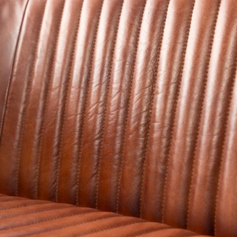 Leather Sofa Ridge Vintage Leather & Iron 2-Seater Sofa