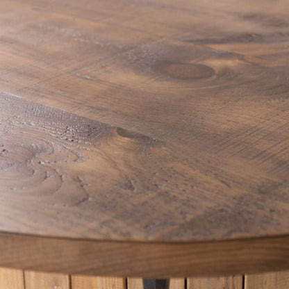 Pine Slatted Drum Bar Table