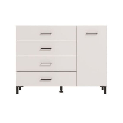 Meadow White 1 Door 4 Drawer Sideboard Storage Unit