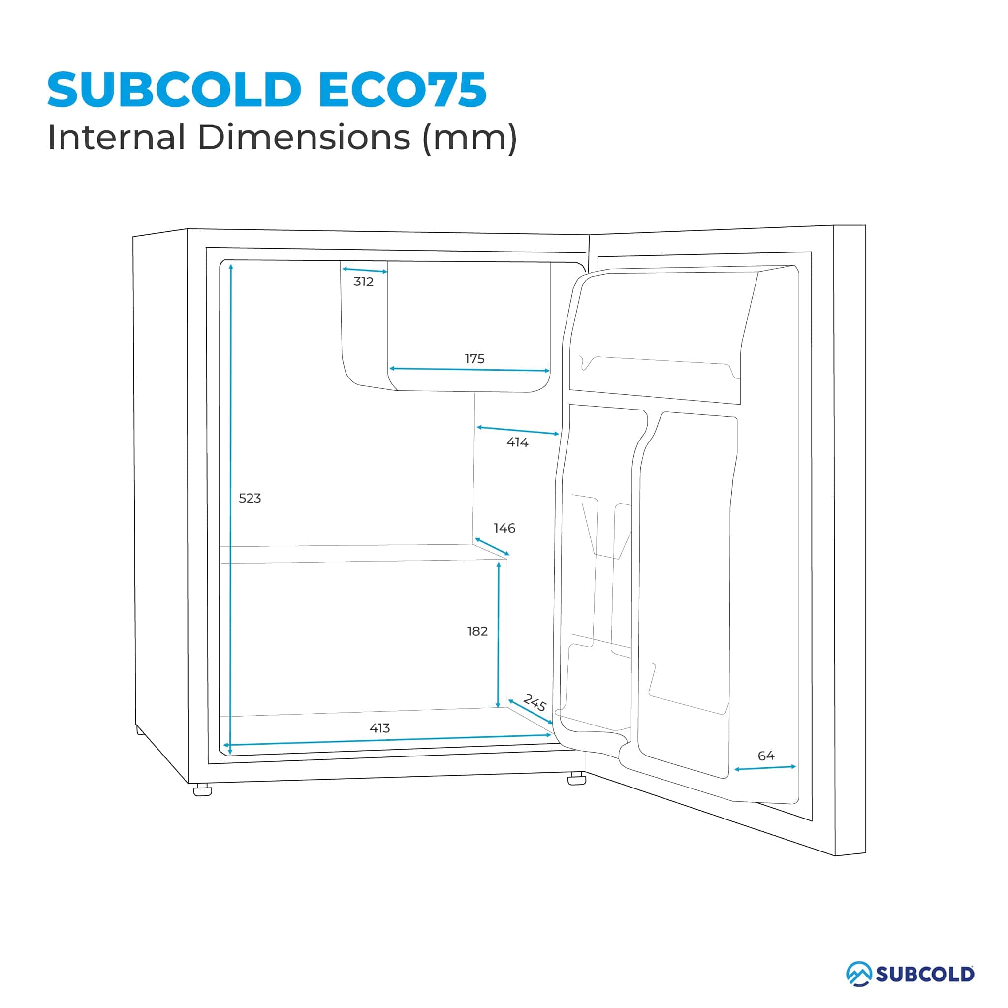 Mini Fridge Subcold Eco75 Table Top Fridge
