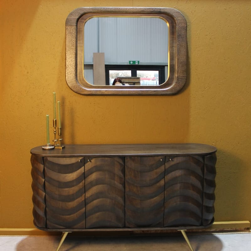 Mirror Bala Hammered Mango Wood Rectangle Mirror