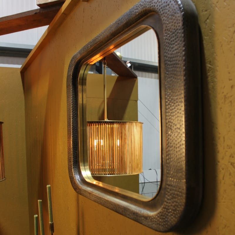 Mirror Bala Hammered Mango Wood Rectangle Mirror