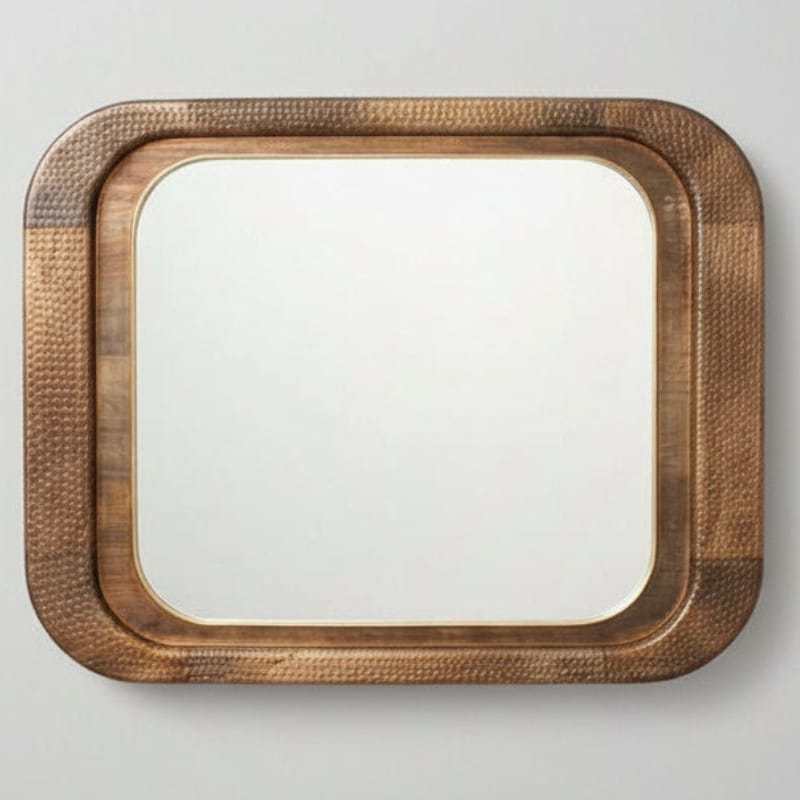 Mirror Bala Hammered Mango Wood Rectangle Mirror