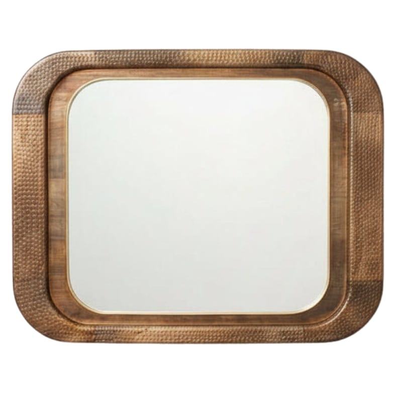 Mirror Bala Hammered Mango Wood Rectangle Mirror
