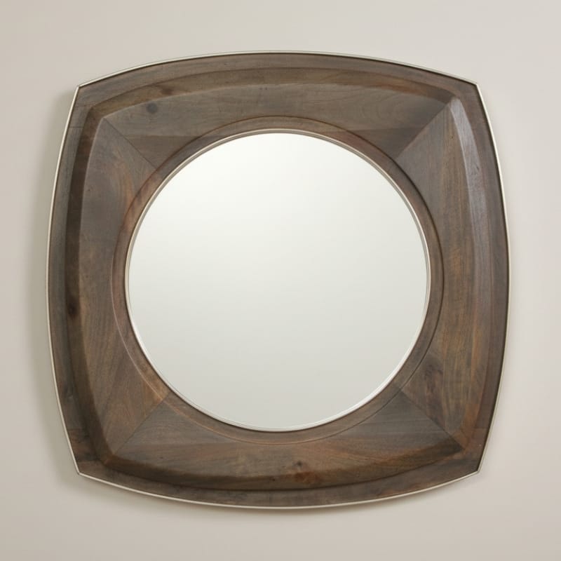 Mirror Hirani Curved Square Mango Wood Mirror
