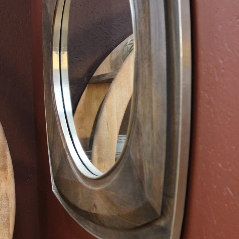 Mirror Hirani Curved Square Mango Wood Mirror