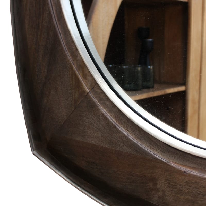 Mirror Hirani Curved Square Mango Wood Mirror