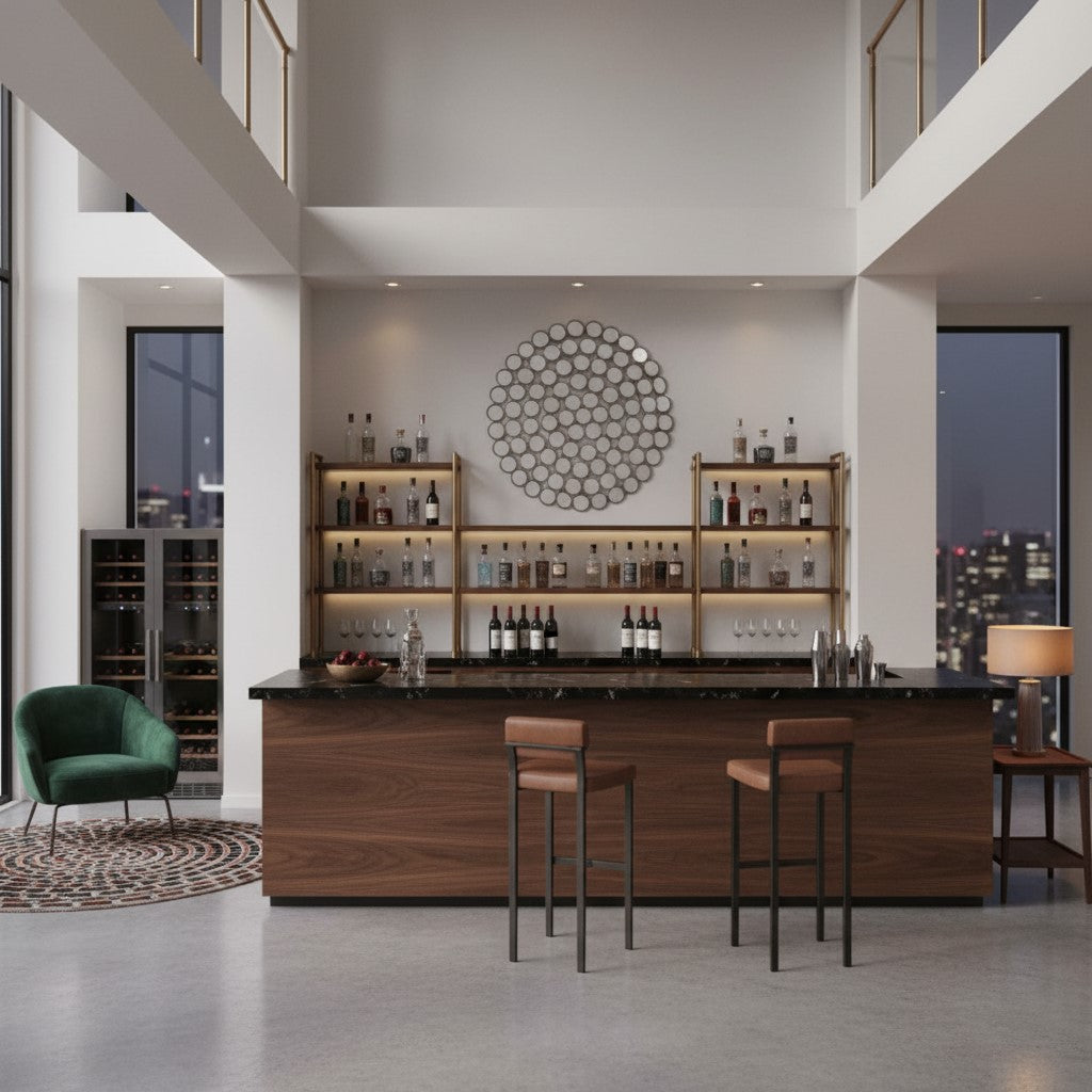 Mirror Large Round Convex Antiqued Silver Multi Mirror