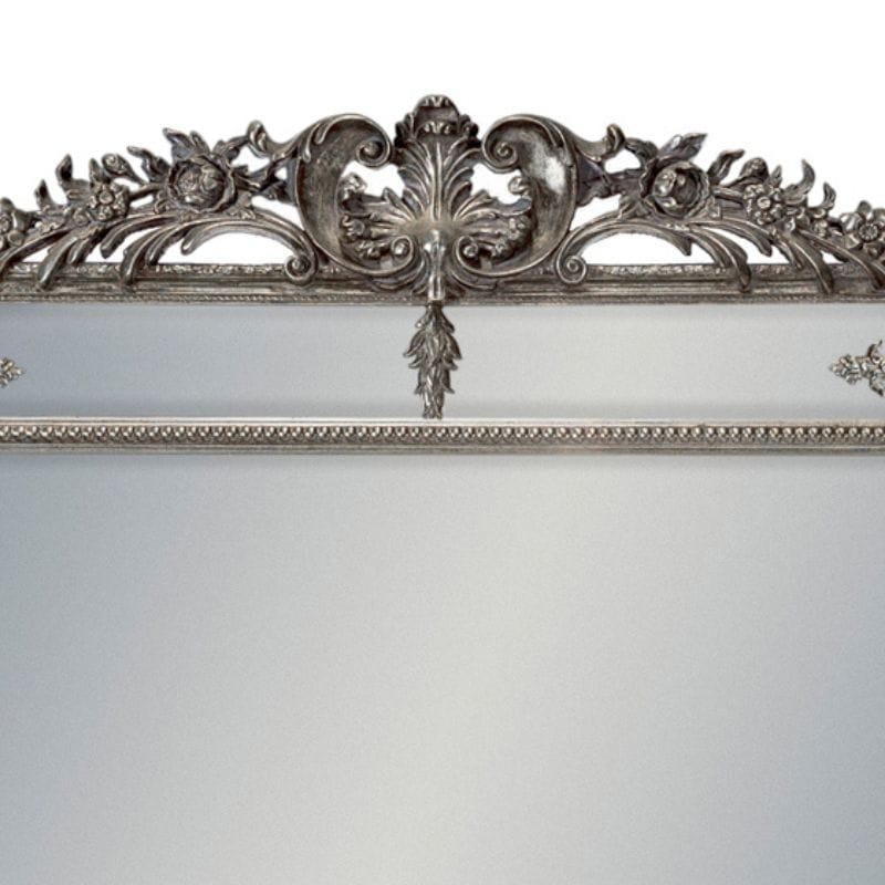 Mirror Large Silver French Mirror with Crest