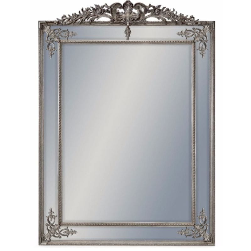 Mirror Large Silver French Mirror with Crest