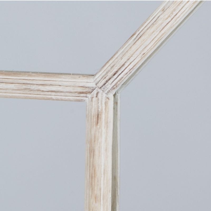 Mirror Large Washed Wood Framed Window Mirror