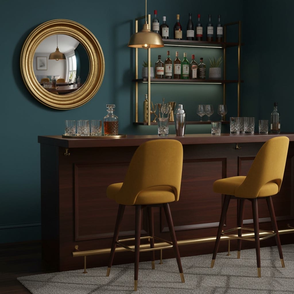 Mirror Round Antique Gold Medium Convex Mirror