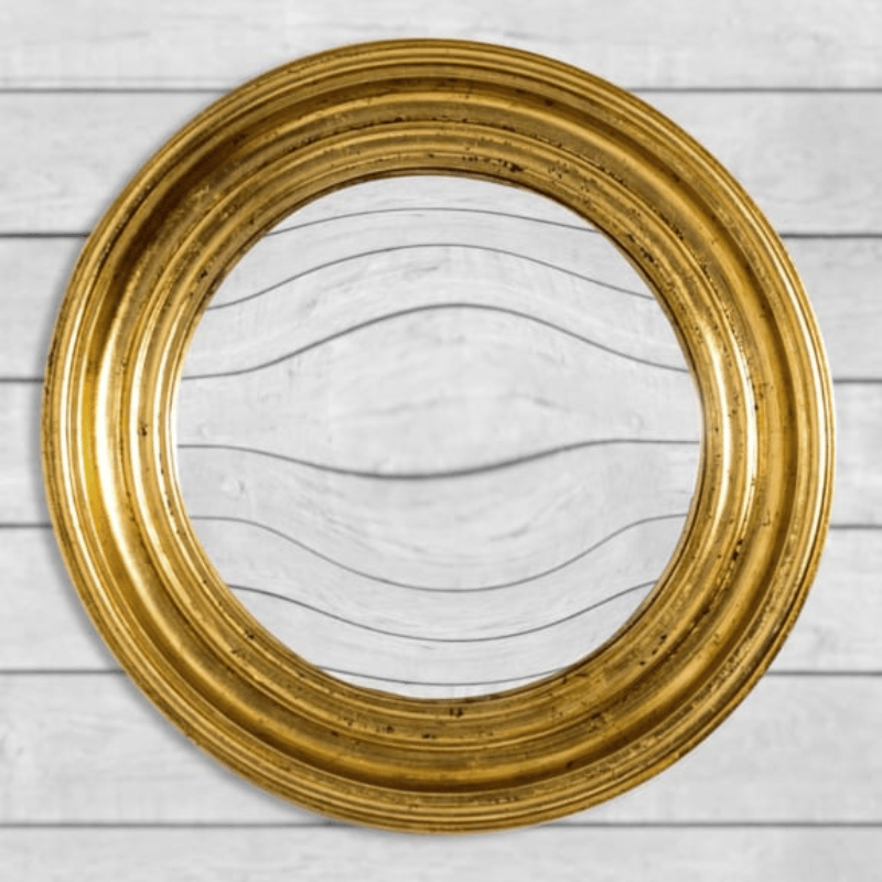Mirror Round Antique Gold Medium Convex Mirror
