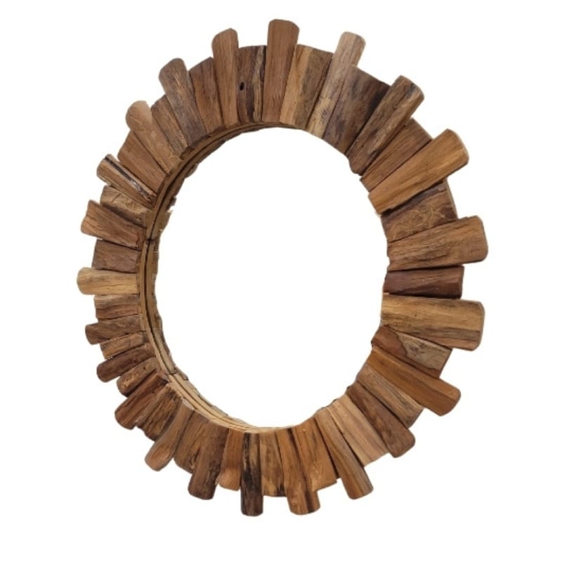 Mirror Teak Round Mirror – 80cm