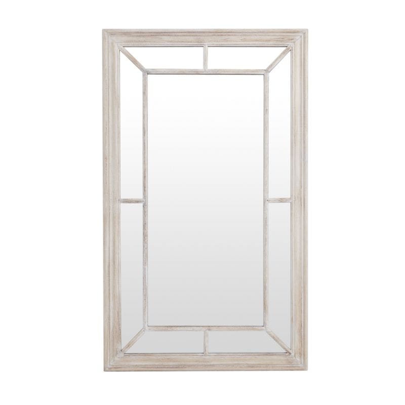 Mirror Washed Wood Framed Window Mirror