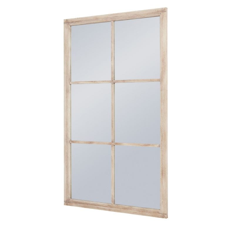 Mirror Washed Wood Large Window Mirror
