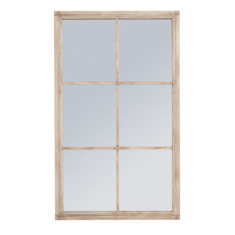 Mirror Washed Wood Large Window Mirror