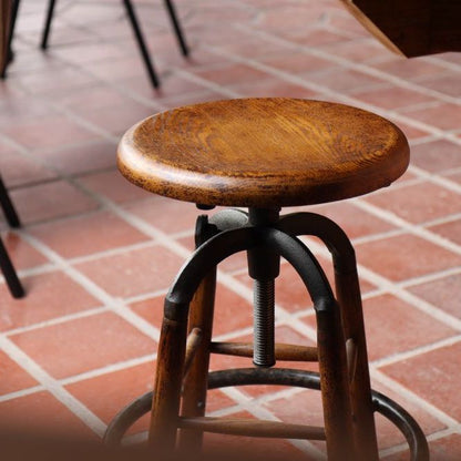 Old English Rustic Oak Bar Stools
