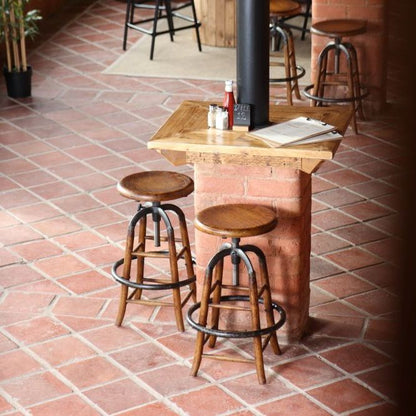 Old English Rustic Oak Bar Stools