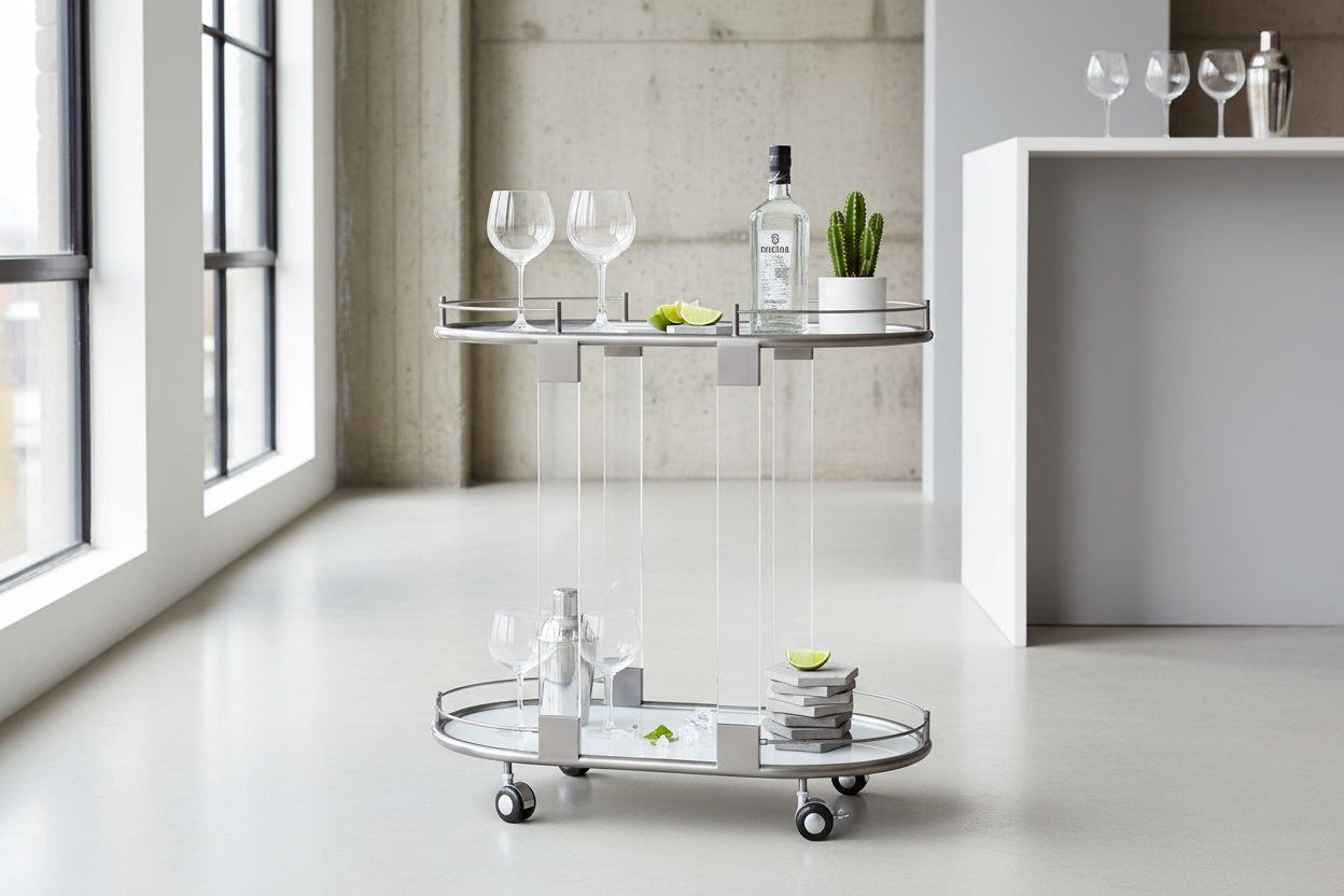 Oria Oval – Industrial Luxe Home Bar