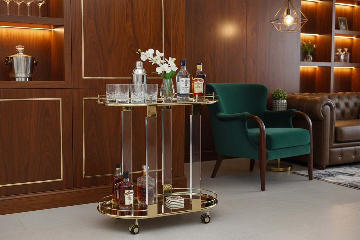 Oval Drinks Trolley – Evening Home Bar