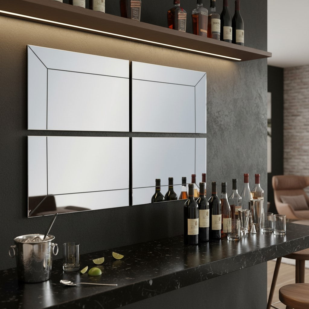 Panel Mirror 4pc Venetian Corner Panel Mirror (2xA & 2xB)