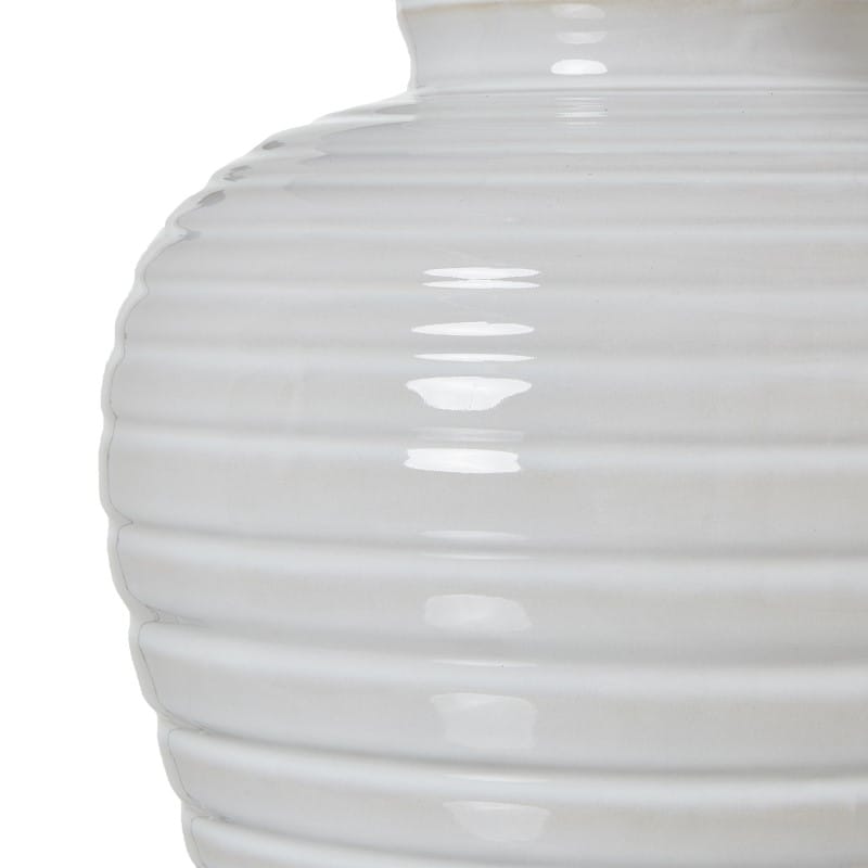Pot Lamp White Ceramic Pot Lamp With Linen Shade