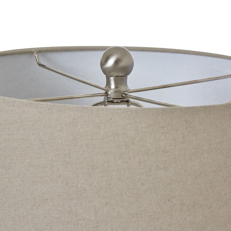 Pot Lamp White Ceramic Pot Lamp With Linen Shade