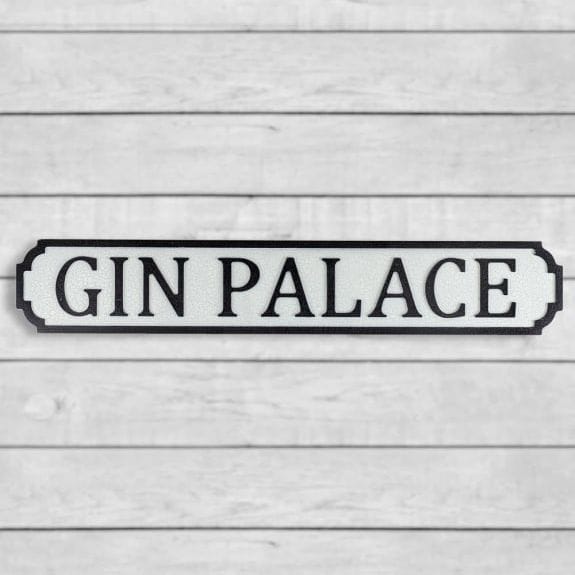 Road Sign Antiqued Wooden "Gin Palace" Road Sign