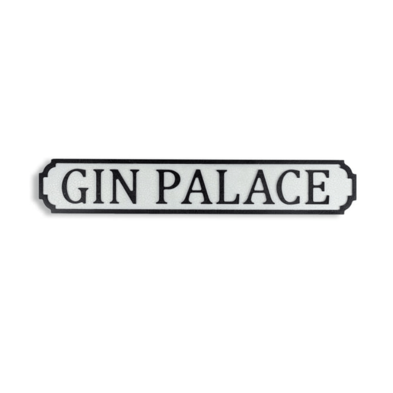 Road Sign Antiqued Wooden "Gin Palace" Road Sign