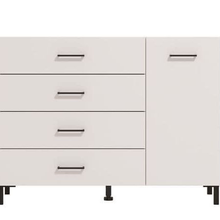 Meadow White 1 Door 4 Drawer Sideboard Storage Unit