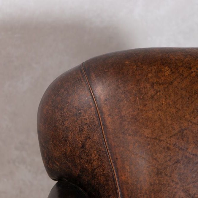 Rosewood Leather Armchair