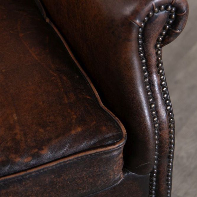 Rosewood Leather Armchair