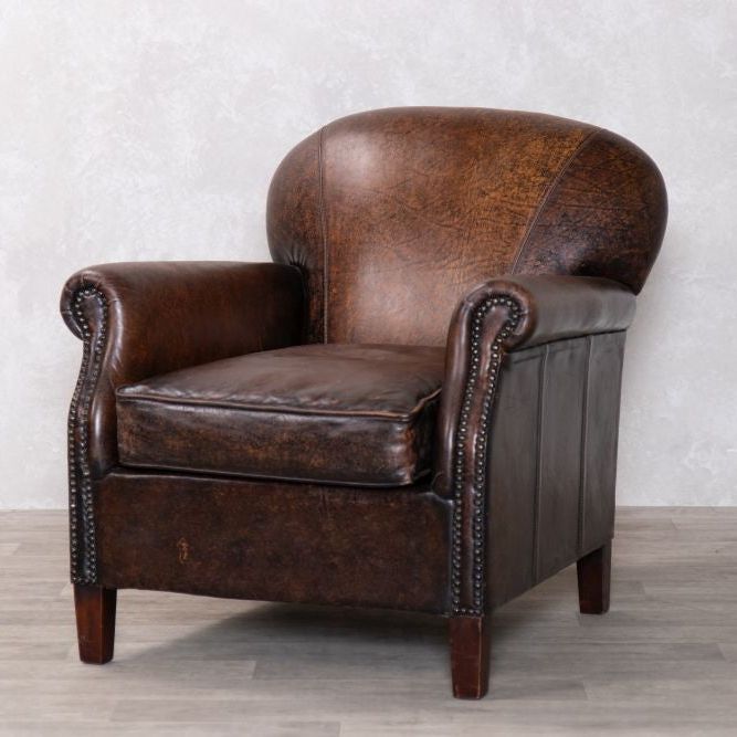 Rosewood Leather Armchair