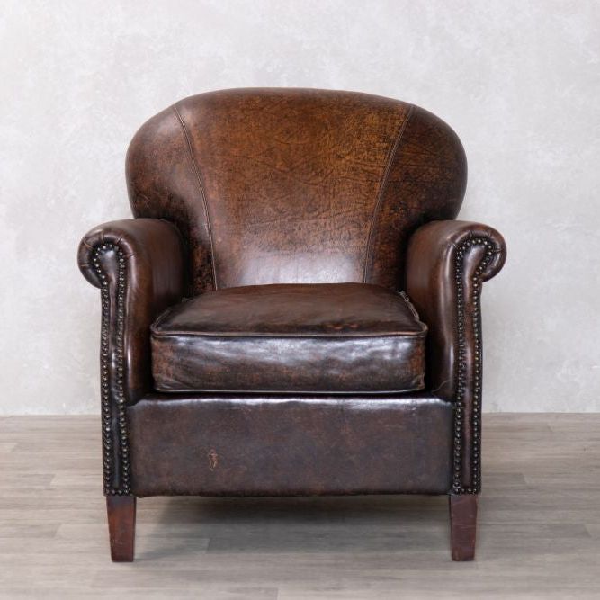 Rosewood Leather Armchair
