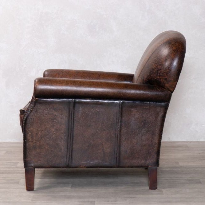 Rosewood Leather Armchair