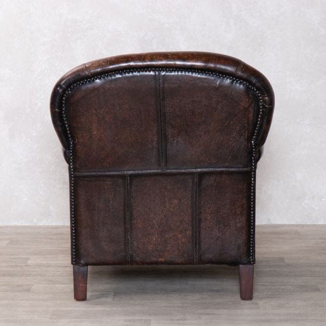 Rosewood Leather Armchair