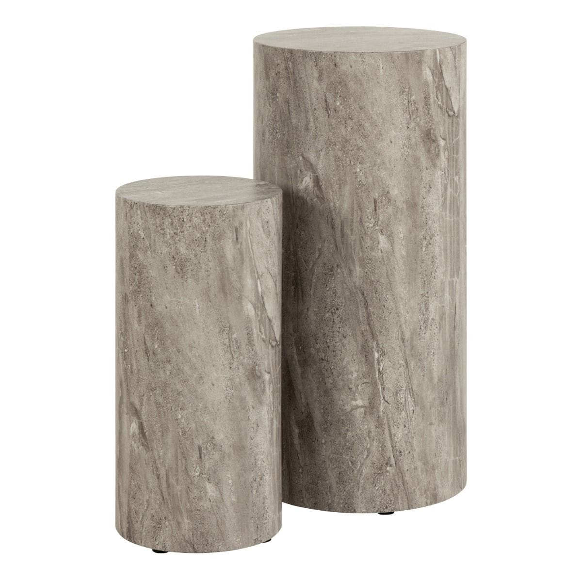round pedestal Dice Round Pedestal Set in Grey Marble Finish