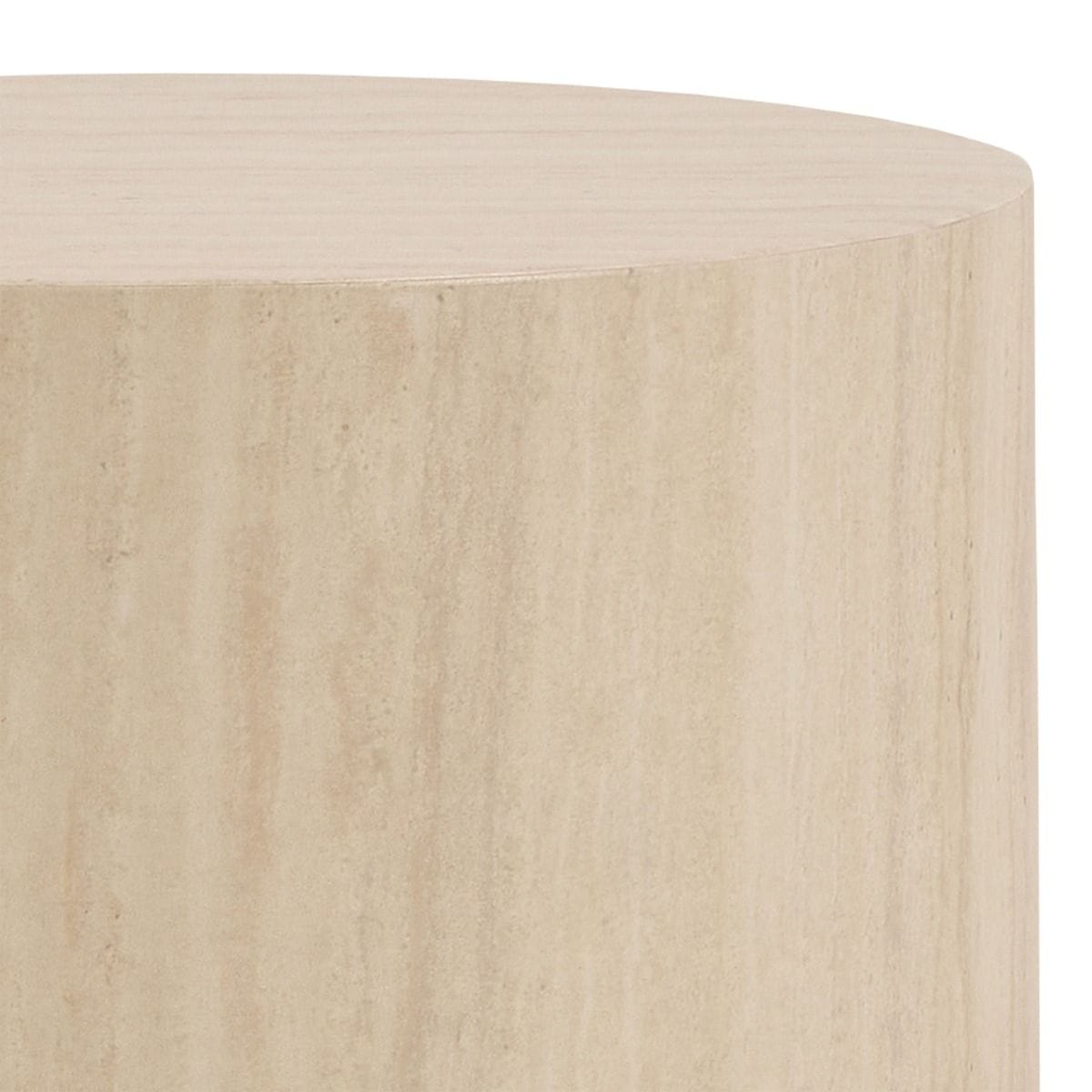 round pedestal Dice Round Pedestal Set in Travertine Finish Set of 2
